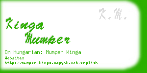 kinga mumper business card